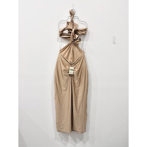 Katherin Aarhus Cintya Ruffled One Shoulder Maxi Dress Copper Gold Women's OS - Picture 5 of 8